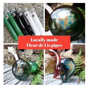 Locally made Fleur de Lis pipes in stock.